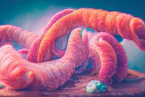 Parasites,,Worms,,Closeup,View,,3d,Illustration.