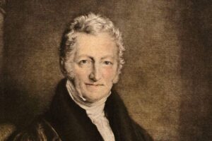 Thomas Robert Malthus (1766-1834), British national economist and social philosopher. He is one of the leading theorists of classical national economics. Painting by Linnell. Photo: Heliogravure, Corpus Imaginum, Hanfstaengl Collection. [automated transla