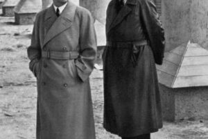 Adolf Hitler, Professor Leonhard Gall and architect Albert Speer, Munich, Germany, 1934.