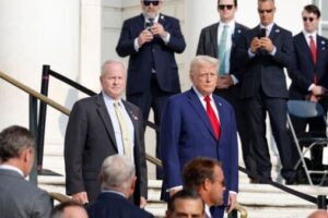 Donald Trump Attends Wreath Laying Ceremony At Arlington National Cemetery