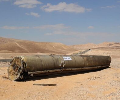 Missile wreckage after Iran launched ballistic missiles towards Israel, Arad - 02 Oct 2024