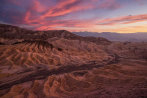 Zabriskie Point at sunset, Death Valley