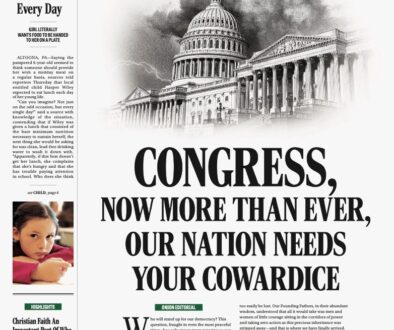 EXCLUSIVE: The Onion calls out ‘cowardice’ of Congress in full-page NYT ad