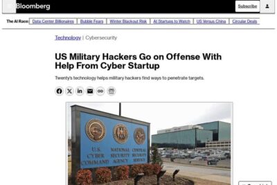 US Military Hackers Go on Offense With Help From Cyber Startup