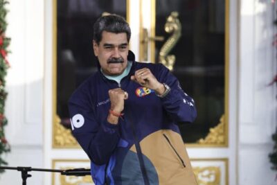 Nicolas Maduro Receives A Contingent At Miraflores On The Venezuelan Student Day