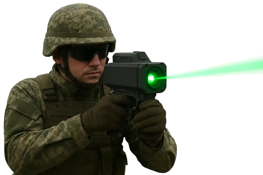 Lyocon Laser Dazzler: Rifle-Mounted Counter-Drone Tech
