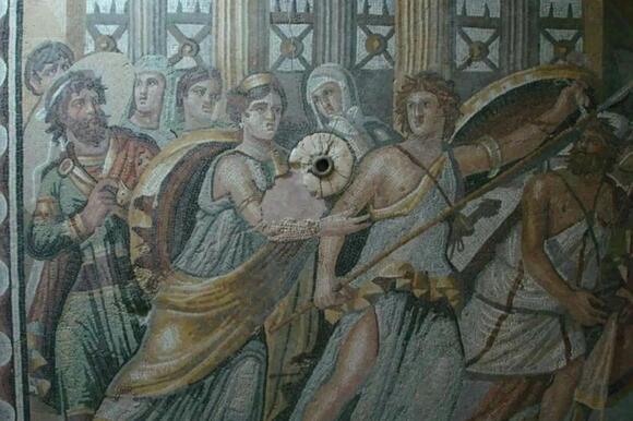 Life-size Achilles mural found in France survived 1,800 years with colors still blazing